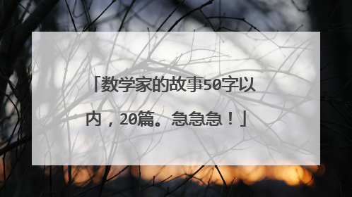 数学家的故事50字以内，20篇。急急急！