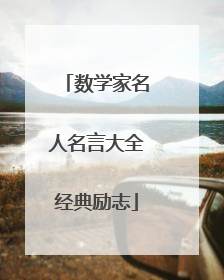 数学家名人名言大全经典励志