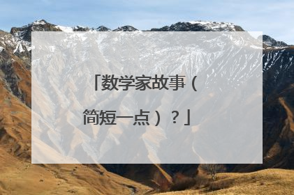 数学家故事（简短一点）？