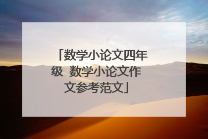 数学小论文四年级 数学小论文作文参考范文