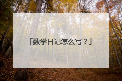 数学日记怎么写？