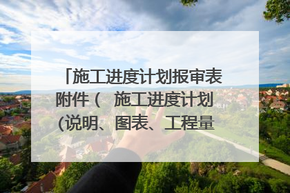 施工进度计划报审表附件（ 施工进度计划(说明、图表、工程量、工作量、资源配备)给我个模板