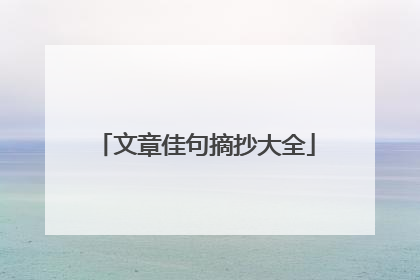 文章佳句摘抄大全
