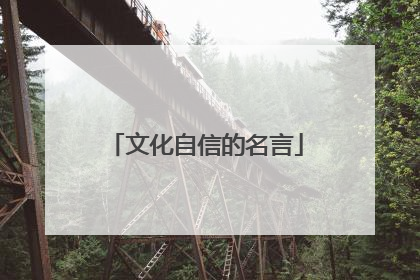 文化自信的名言