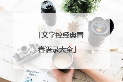 文字控经典青春语录大全