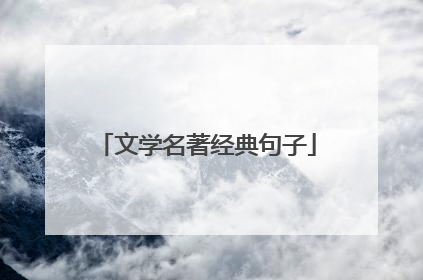文学名著经典句子