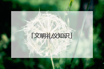 文明礼仪知识