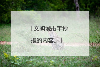 文明城市手抄报的内容。