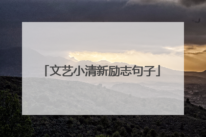 文艺小清新励志句子