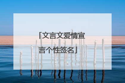 文言文爱情宣言个性签名