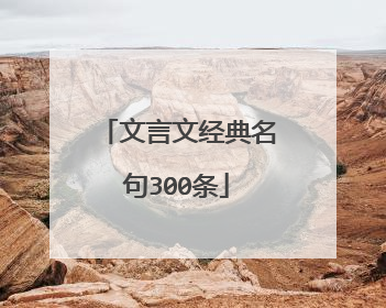 文言文经典名句300条