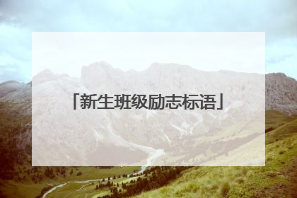 新生班级励志标语