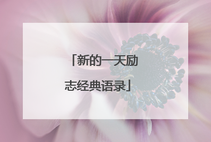 新的一天励志经典语录