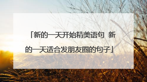 新的一天开始精美语句 新的一天适合发朋友圈的句子