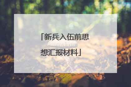 新兵入伍前思想汇报材料