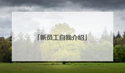 新员工自我介绍