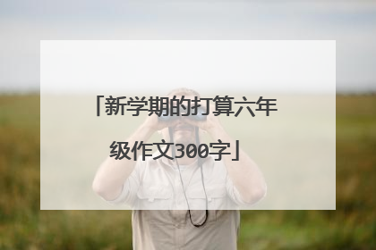 新学期的打算六年级作文300字