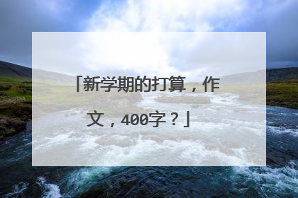 新学期的打算，作文，400字？