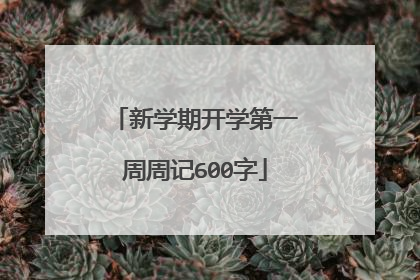新学期开学第一周周记600字