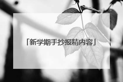 新学期手抄报精内容