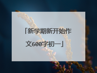 新学期新开始作文600字初一