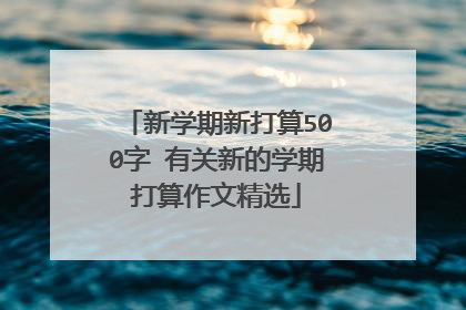 新学期新打算500字 有关新的学期打算作文精选