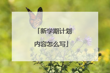 新学期计划内容怎么写