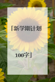 新学期计划100字