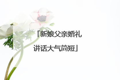 新娘父亲婚礼讲话大气简短