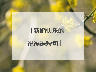 新婚快乐的祝福语短句