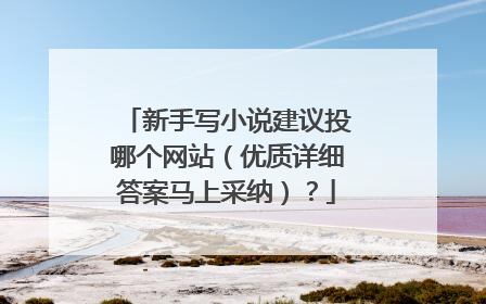 新手写小说建议投哪个网站（优质详细答案马上采纳）？