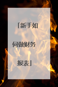 新手如何做财务报表