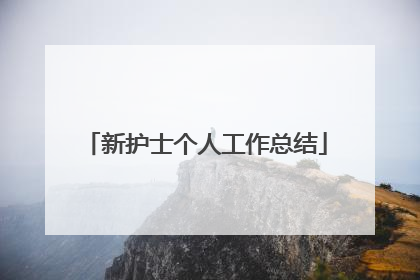 新护士个人工作总结