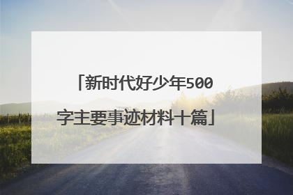 新时代好少年500字主要事迹材料十篇