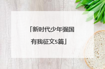 新时代少年强国有我征文5篇