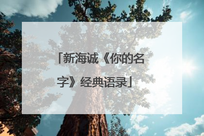 新海诚《你的名字》经典语录