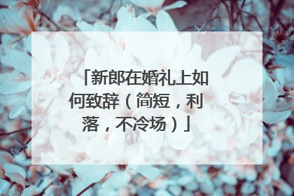 新郎在婚礼上如何致辞(简短,利落,不冷场)