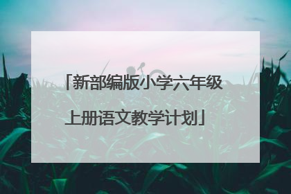 新部编版小学六年级上册语文教学计划