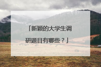 新颖的大学生调研题目有哪些?