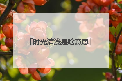 时光清浅是啥意思