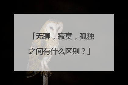 无聊，寂寞，孤独之间有什么区别？