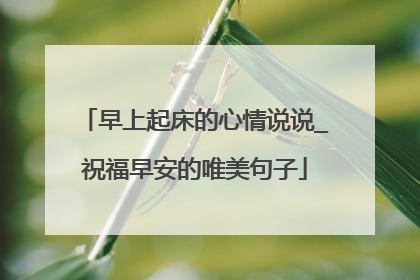 早上起床的心情说说_祝福早安的唯美句子