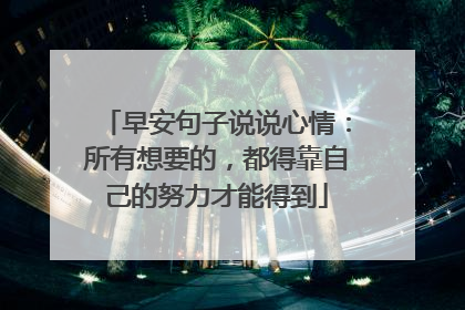 早安句子说说心情：所有想要的，都得靠自己的努力才能得到