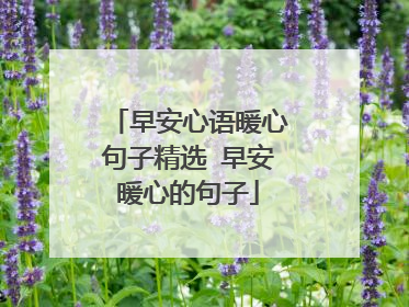 早安心语暖心句子精选 早安暖心的句子