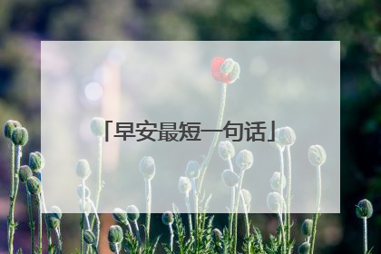 早安最短一句话
