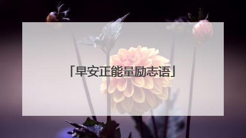 早安正能量励志语