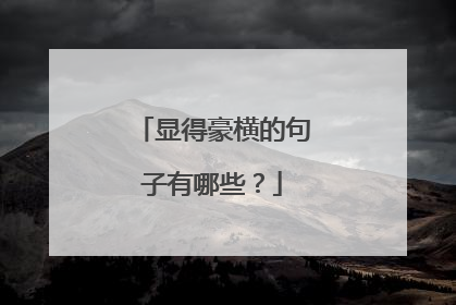 显得豪横的句子有哪些?