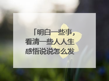 明白一些事,看清一些人人生感悟说说怎么发朋友圈？