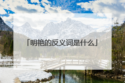 明艳的反义词是什么