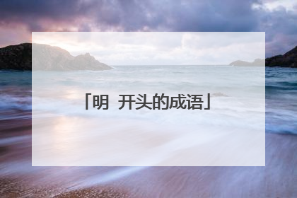 明 开头的成语